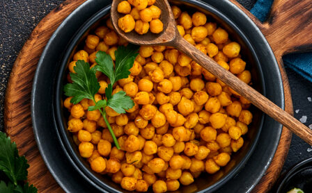 Roasted-spicy-Chickpeas-snack-recipe-top-view